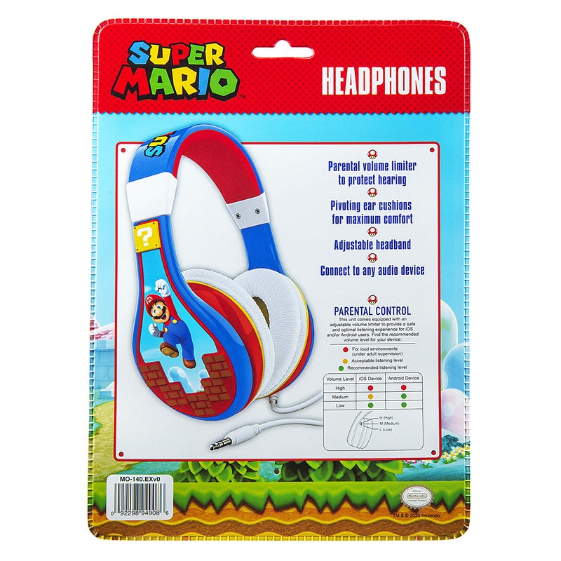 eKids Super Mario Kids Headphones, Adjustable Headband, Stereo Sound, 3.5Mm Jack, Wired Headphones for Kids, Tangle-Free, Volume Control, Childrens Headphones Over Ear for School Home, Travel - Image 4