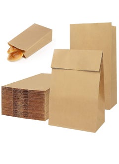 SYOSI 50 Pcs Brown Paper Lunch Bag 4lb Small Sandwich Kraft Paper Bags Strong & Durable:15.5x10x30cm, Paper Food Bags, Paper Lunch Bags, Kraft Paper, Sweet Bags Without Handles for Wedding Birthday Party  - Image 1