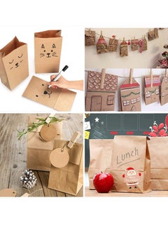 SYOSI 50 Pcs Brown Paper Lunch Bag 4lb Small Sandwich Kraft Paper Bags Strong & Durable:15.5x10x30cm, Paper Food Bags, Paper Lunch Bags, Kraft Paper, Sweet Bags Without Handles for Wedding Birthday Party  - Image 4