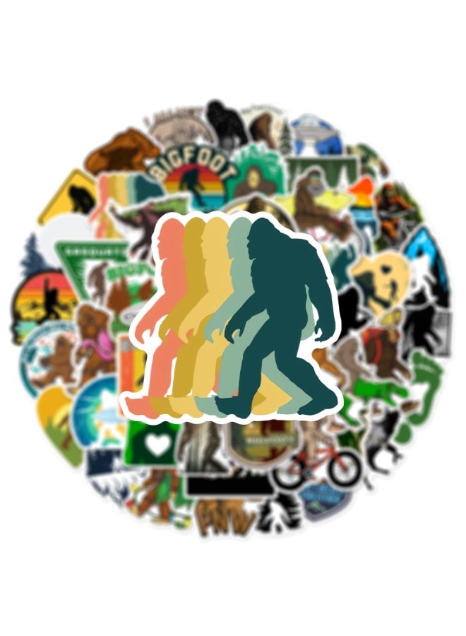 NIBEMINENT 50 Pcs Bigfoot Savage Outdoor Deco Kit Waterproof Stickers, High Definition Printing Bright Colors, Suitable for Laptop Skateboard Luggage Water Bottle Guitar DIY - Image 3