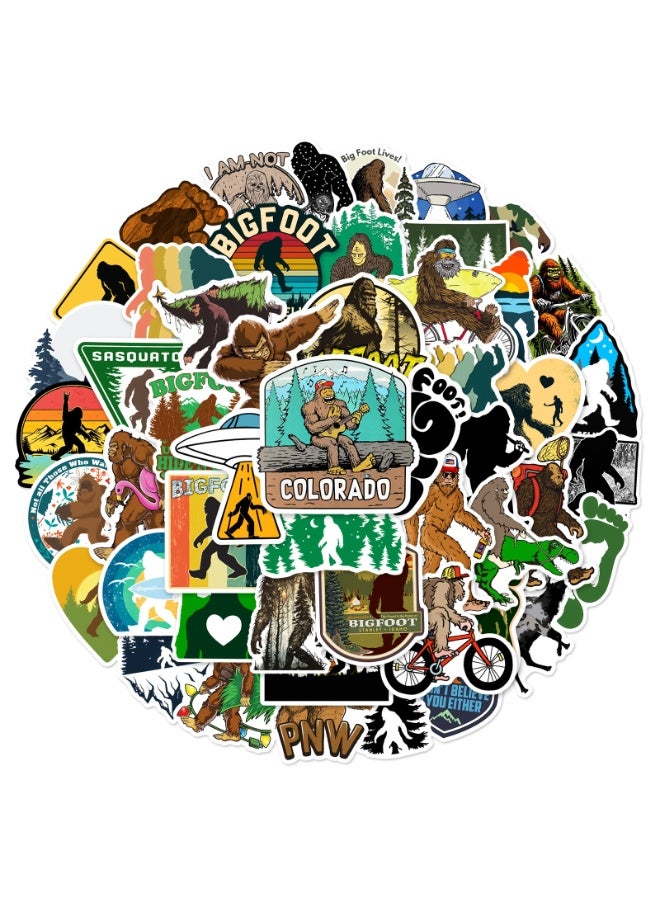NIBEMINENT 50 Pcs Bigfoot Savage Outdoor Deco Kit Waterproof Stickers, High Definition Printing Bright Colors, Suitable for Laptop Skateboard Luggage Water Bottle Guitar DIY - Image 2