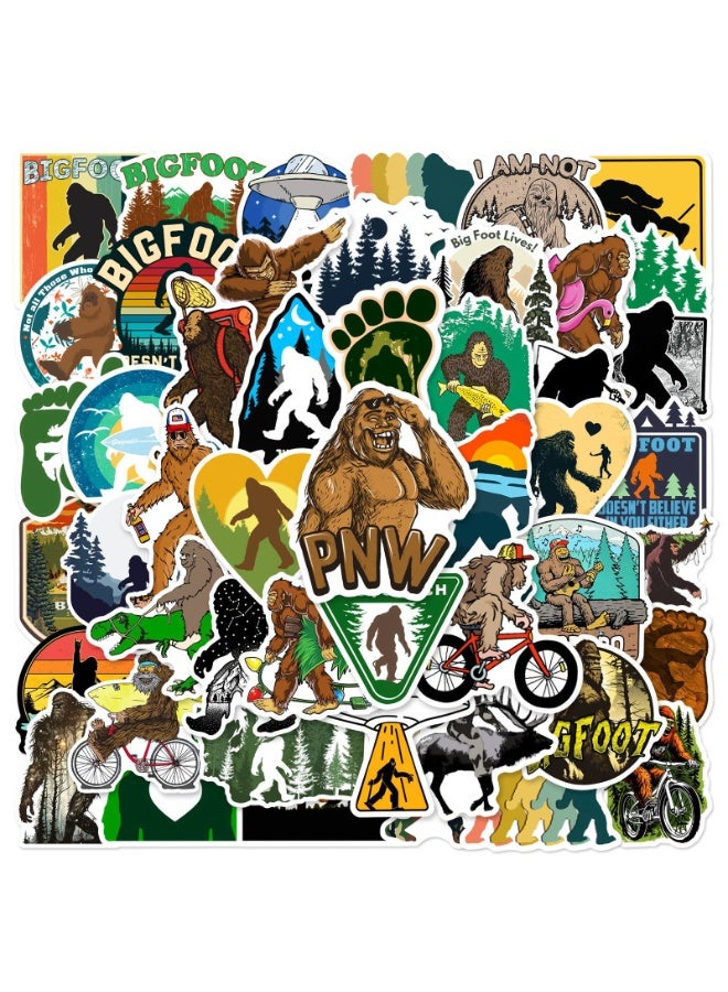 NIBEMINENT 50 Pcs Bigfoot Savage Outdoor Deco Kit Waterproof Stickers, High Definition Printing Bright Colors, Suitable for Laptop Skateboard Luggage Water Bottle Guitar DIY - Image 1
