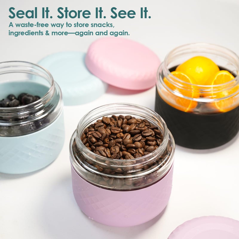 Cafezi 24 oz Glass Lunch Bowl Container with Lid | Leak & Spill Proof, BPA-Free, Microwave & Dishwasher Safe, Airtight Meal Prep & Food Storage Jar for Lunch, Salad, Soup, Overnight Oats, Stew, Yogurt - Image 3