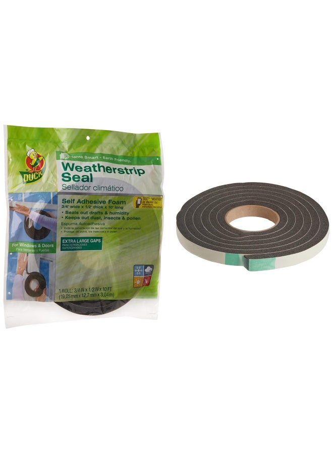 Duck Brand Self Adhesive Foam Weatherstrip Seal For Extra Large Gaps 3 4 In X 1 2 In X 10 Ft 1 Roll 284426 - Image 1