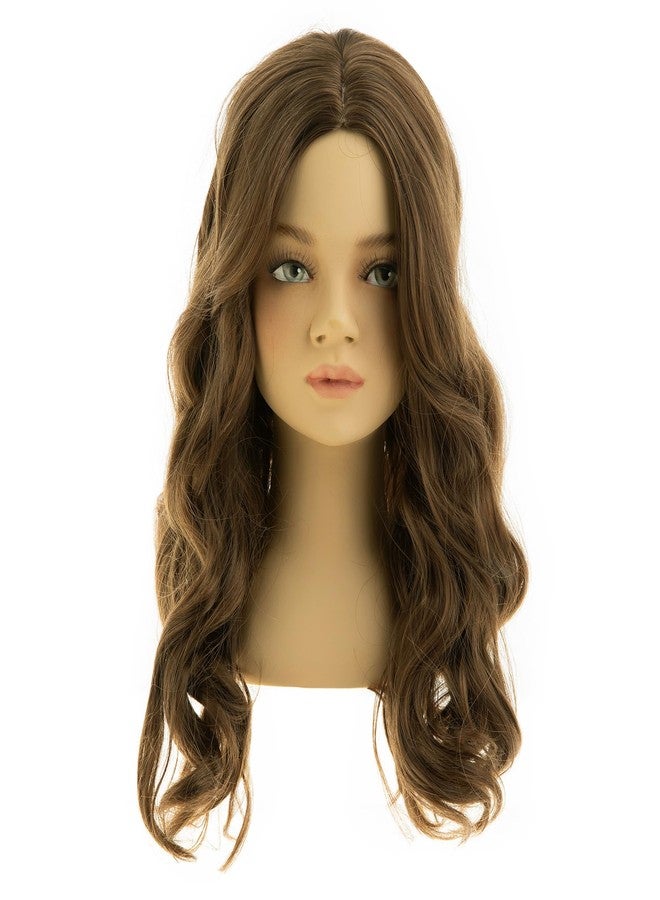 Dsimeig Long Wavy Wigs for Kids Girls Middle Part Synthetic Halloween Cosplay Hair Wig,Light Brown - Image 3