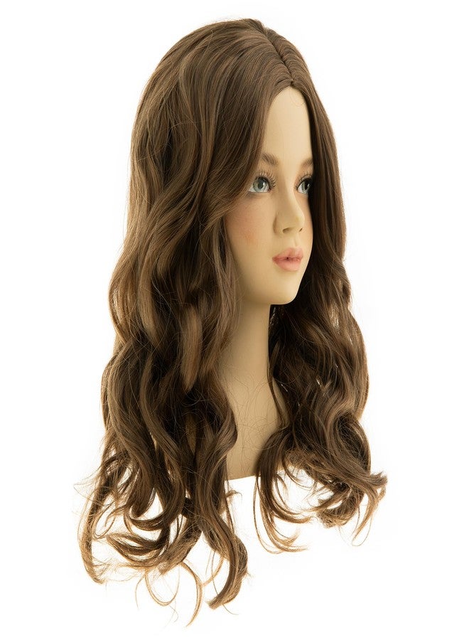 Dsimeig Long Wavy Wigs for Kids Girls Middle Part Synthetic Halloween Cosplay Hair Wig,Light Brown - Image 4