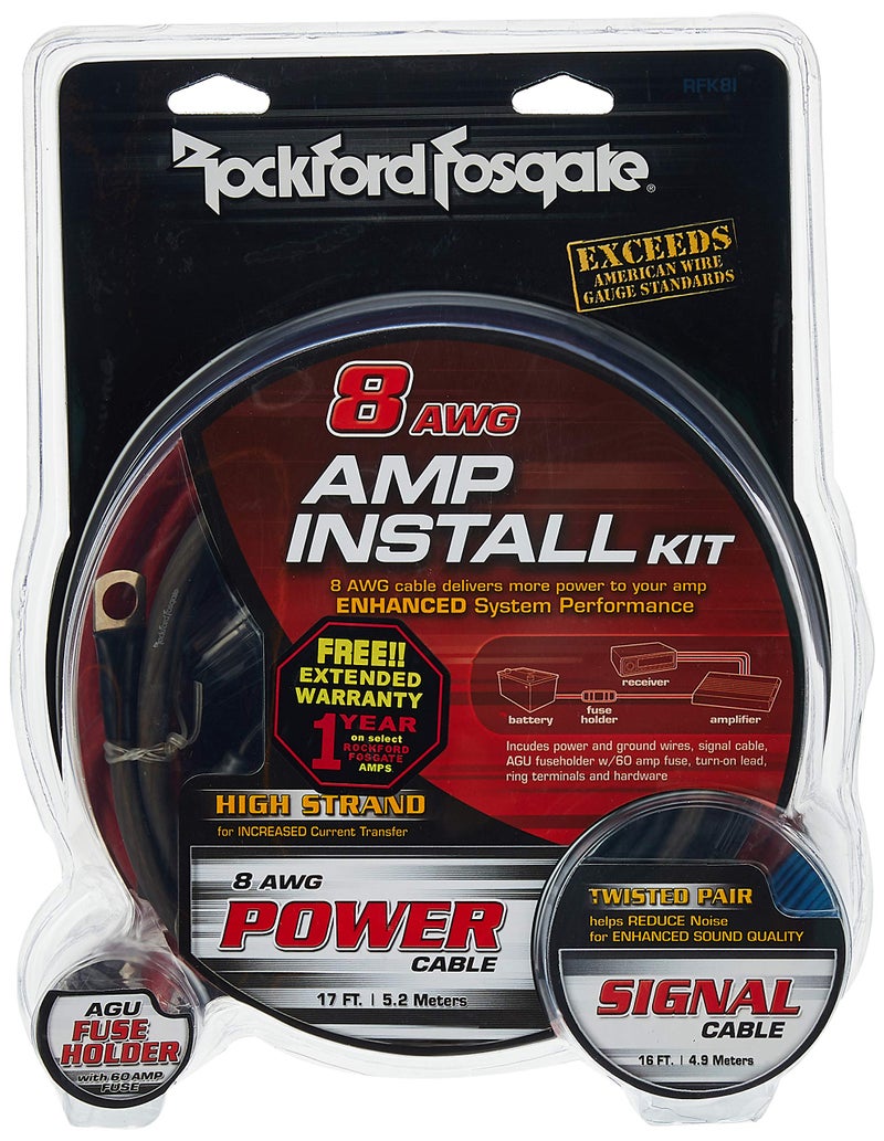 Rockford Fosgate 8 AWG Amplifier Install Kit with Interconnect - Image 3