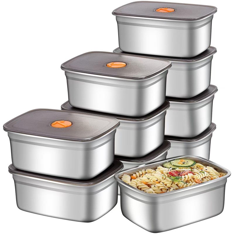 GIUOIDUO 20 PCS Food Storage Containers with Lids Airtight (10 Containers & 10 Lids)ï¼Œstainless steel food containers leak proof storage box with lid Locking Food Storage Container freezer storage - Image 1