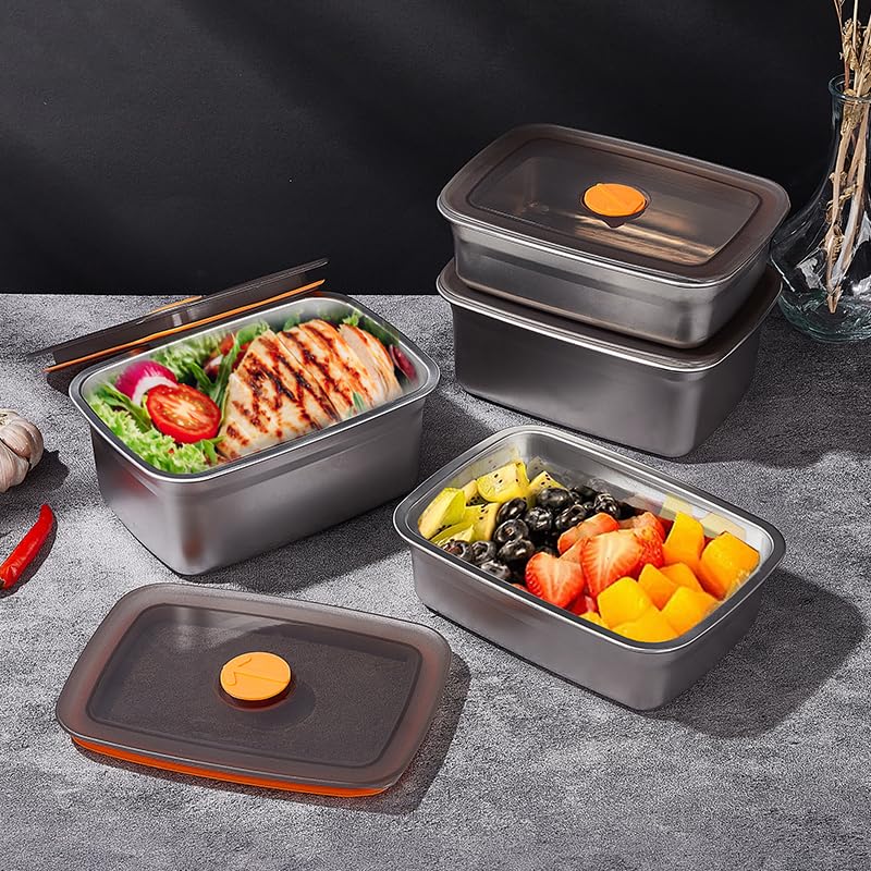 GIUOIDUO 20 PCS Food Storage Containers with Lids Airtight (10 Containers & 10 Lids)ï¼Œstainless steel food containers leak proof storage box with lid Locking Food Storage Container freezer storage - Image 3