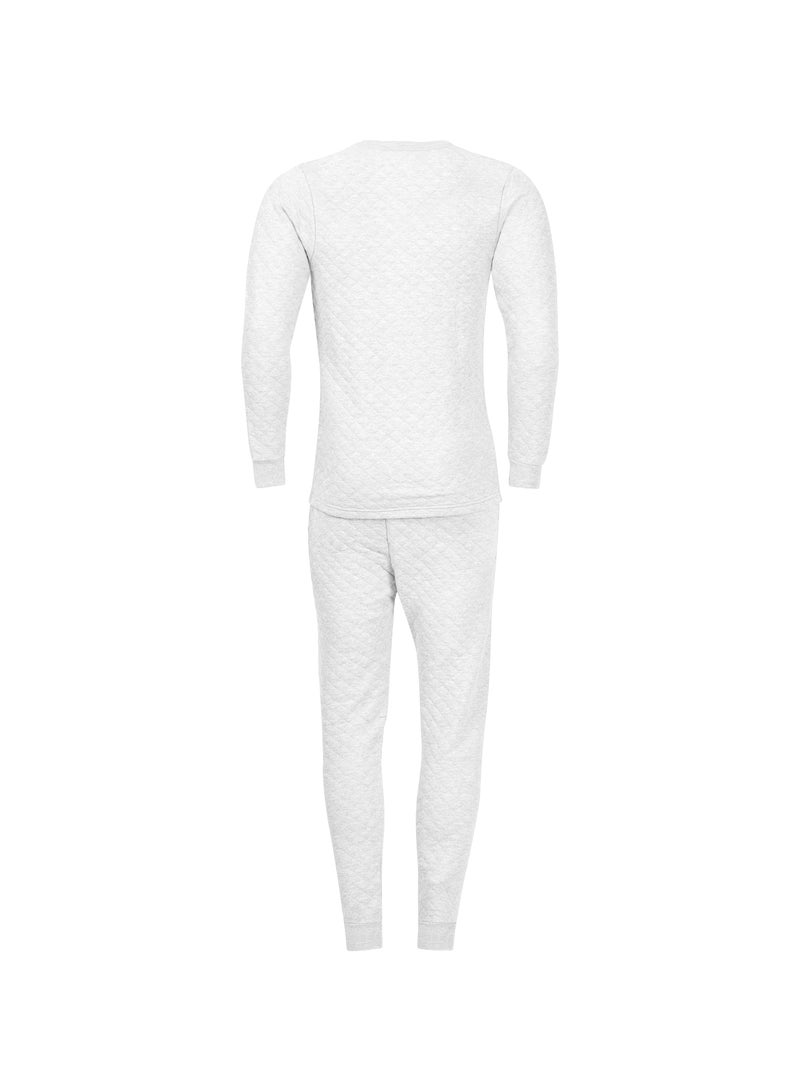 John Gladstone Men's Cotton Triple Knit Thermal Set (White) - Image 3