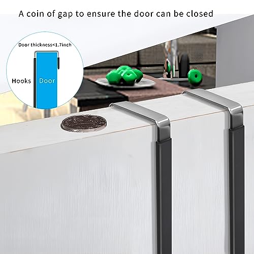 FYY Over The Door Hooks, 4 Pack Upgraded Long Door Hangers Hooks with Rubber Prevent Scratches Heavy Duty Organizer Hooks for Hanging Clothes, Towels, Hats, Coats, Bags Black - Image 5