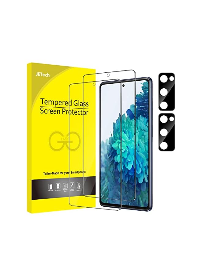 JETech Screen Protector for Samsung Galaxy S20 FE 6.5-Inch with Camera Lens Protector, Tempered Glass Film, Fingerprint ID Compatible, HD Clear, 2-Pack Each - Image 1