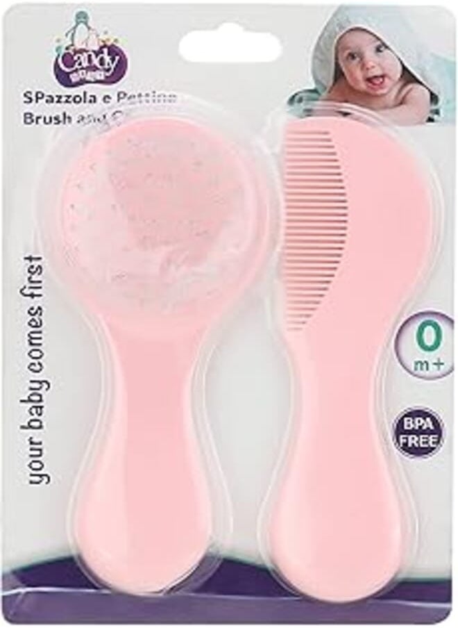 Candy Baby - Candy Baby Brush and Comb BPA Free For Girls-Rose-+ 0 Month - Image 1