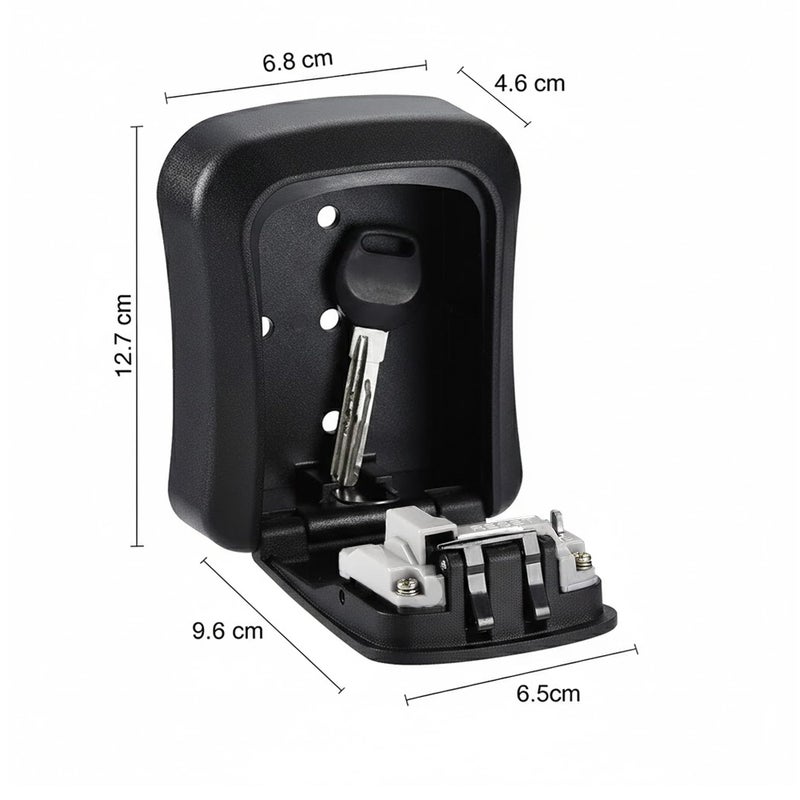 oddpod™ Combination Key Safe/Key Safe Lock Box Outdoor Storage Box with Code Combination Password Security Lock CH-806 (Black) - Image 3