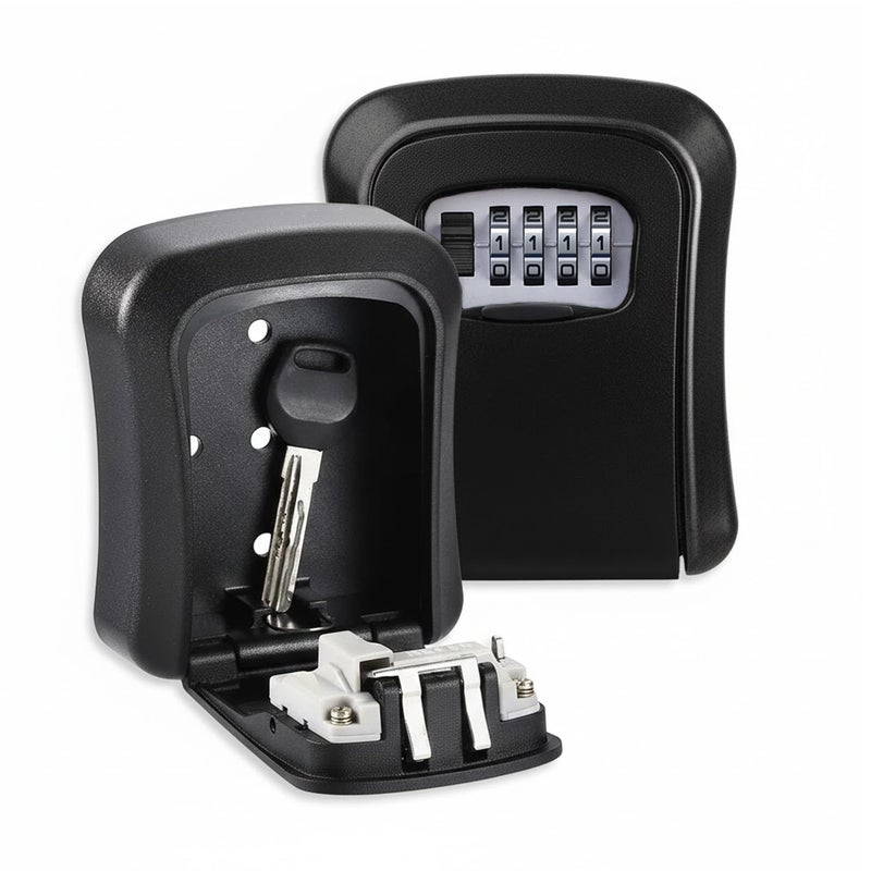 oddpod™ Combination Key Safe/Key Safe Lock Box Outdoor Storage Box with Code Combination Password Security Lock CH-806 (Black) - Image 1