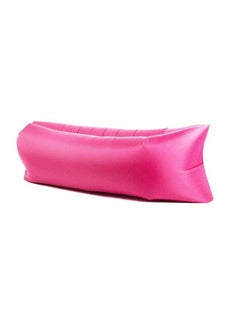 Super Light-weight Outdoor Air Sofa Portable Couch Foldable Inflatable Bed Beach Sleeping Lounger Polyester Pink