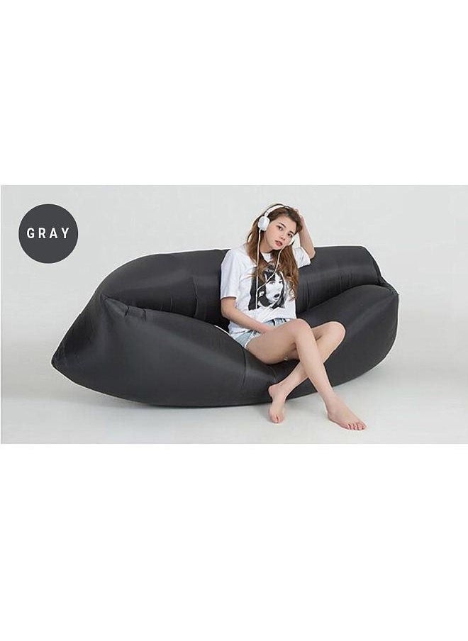 Generic - Super Light-weight Outdoor Air Sofa Portable Couch Foldable Inflatable Bed Beach Sleeping Lounger Polyester Pink - Image 1