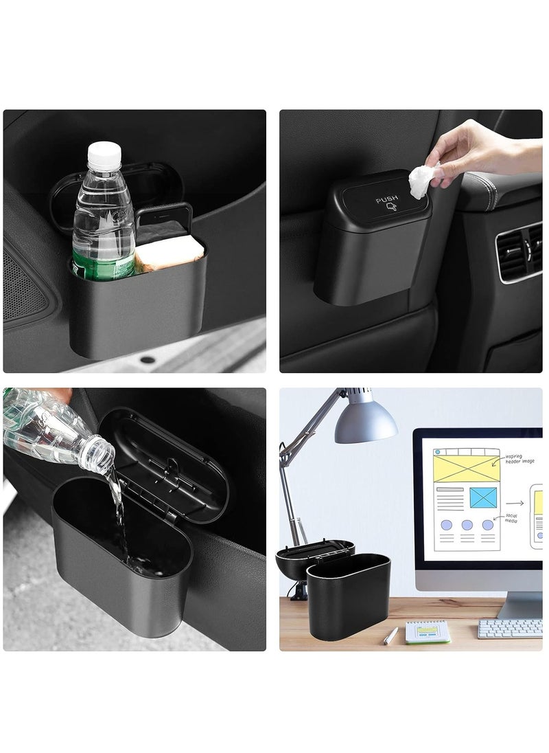 SCIENISH - SCIENISH Mini Car Trash Can Bin with Lid and 60pcs Trash Bags Small Car Garbage Can Leakproof Car Accessories Trash Bin Car Dustbin Organizer Container - Image 1