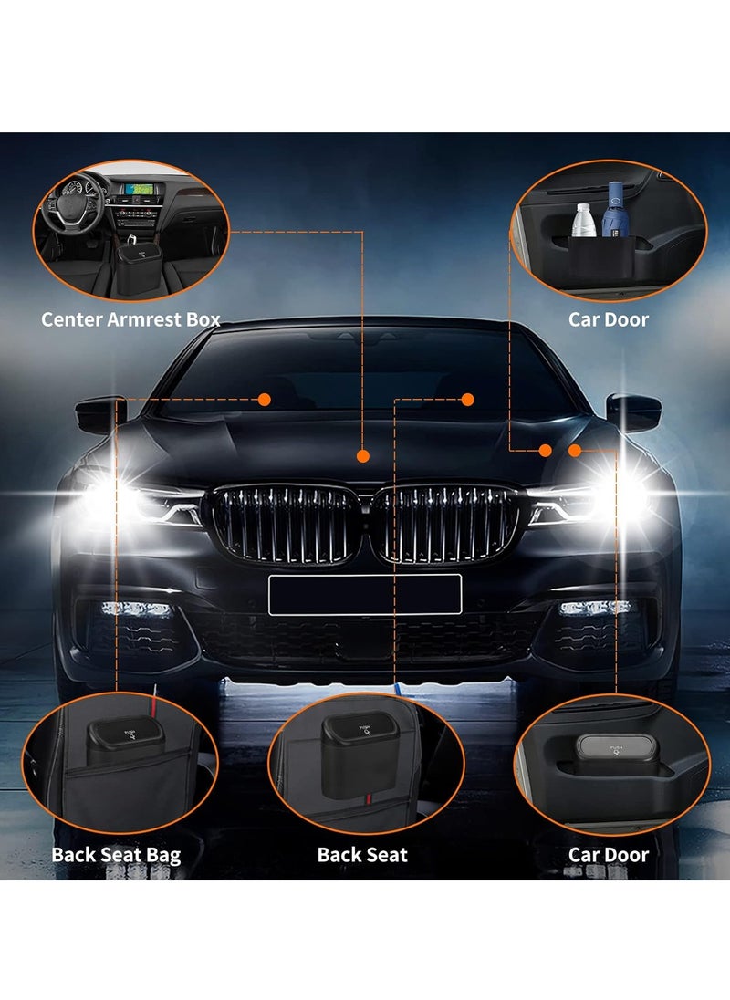 SCIENISH - SCIENISH Mini Car Trash Can Bin with Lid and 60pcs Trash Bags Small Car Garbage Can Leakproof Car Accessories Trash Bin Car Dustbin Organizer Container - Image 1