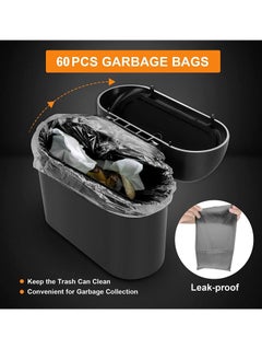SCIENISH SCIENISH Mini Car Trash Can Bin with Lid and 60pcs Trash Bags Small Car Garbage Can Leakproof Car Accessories Trash Bin Car Dustbin Organizer Container  - Image 5