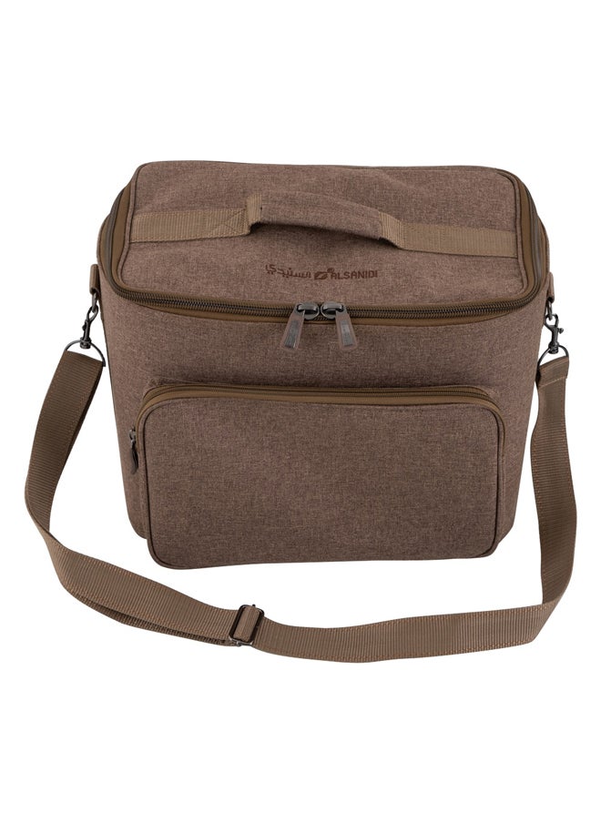 AL SANIDI Al-Kuwait tea and coffee bag for trips, Camping bag, Oud, 45x28x35Cm  - Image 2