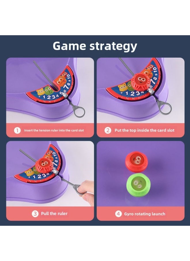 Generic - Pull-type Gyro Battle Plate Children's Parent-child Interactive Toy Suit Multi-player Competitive Battle Gyro-Colour:Battle Top-double Model -Specification:29.5*29.5*4.9CM - Image 1