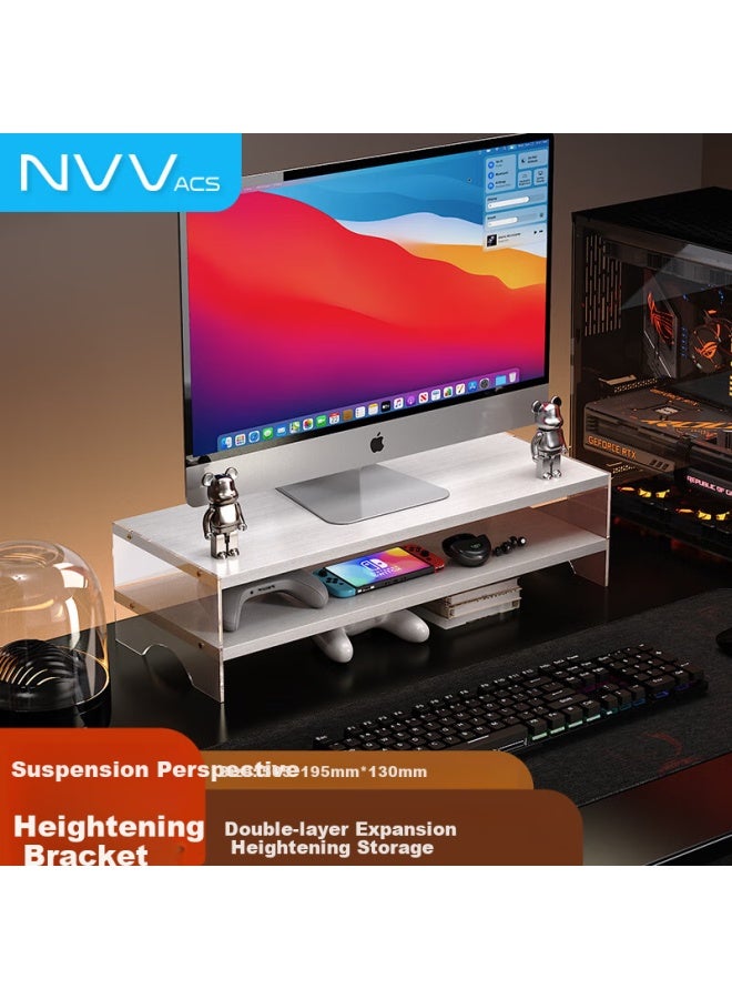 Nvv Dual Monitor Stand Desktop Computer Stand Computer Desk Pad Office Notebook Stand Desktop Storage Acrylic Base Storage Rack Np-31S - Image 1