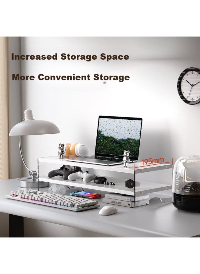 Nvv Dual Monitor Stand Desktop Computer Stand Computer Desk Pad Office Notebook Stand Desktop Storage Acrylic Base Storage Rack Np-31S - Image 5