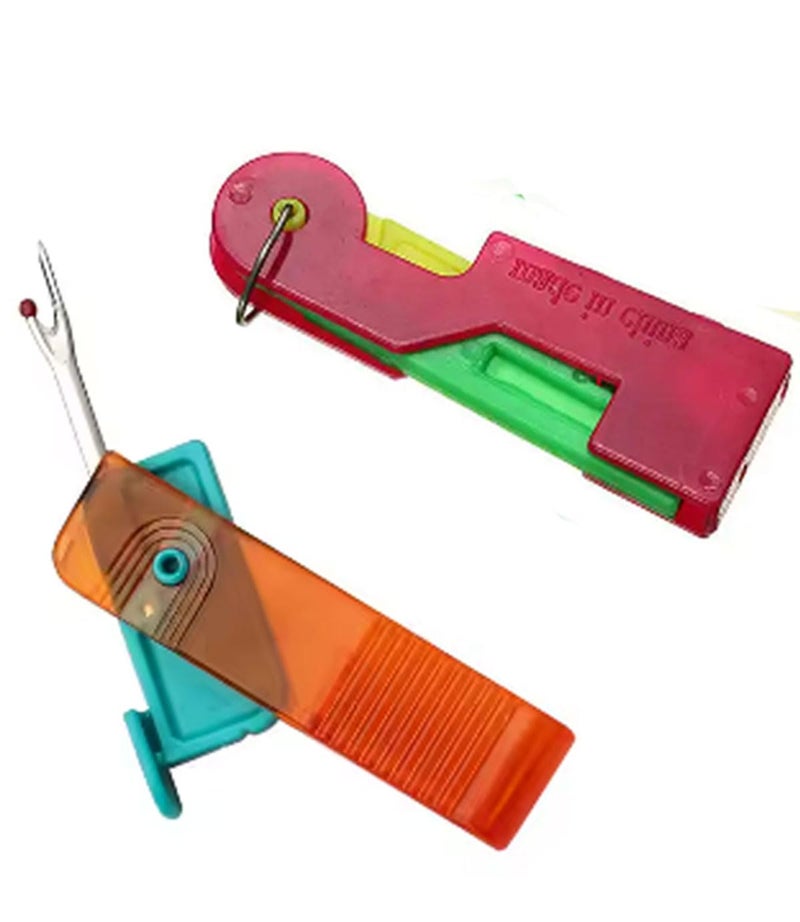 ExcitingDealz Multicolor Automatic Plastic Needle Threader Thread Guide Needle Device Folding Thread Remover Tool Handy Stitch Rippers Seam Ripper for Sewing  - Image 1