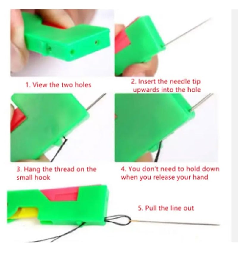 ExcitingDealz Multicolor Automatic Plastic Needle Threader Thread Guide Needle Device Folding Thread Remover Tool Handy Stitch Rippers Seam Ripper for Sewing  - Image 4