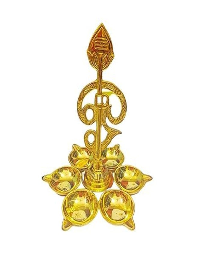 Soul Spark Technologies Arumuga Om Vel Vilakku – 6 Inch Brass Murugan Vel Lamp for Pooja | Om Vilakku Murugan Vel with Plate | Vel Vilakku Murugan 6 Mugam | Om Deepam Vilaku for Home Temple & Sasti Pooja - Image 2