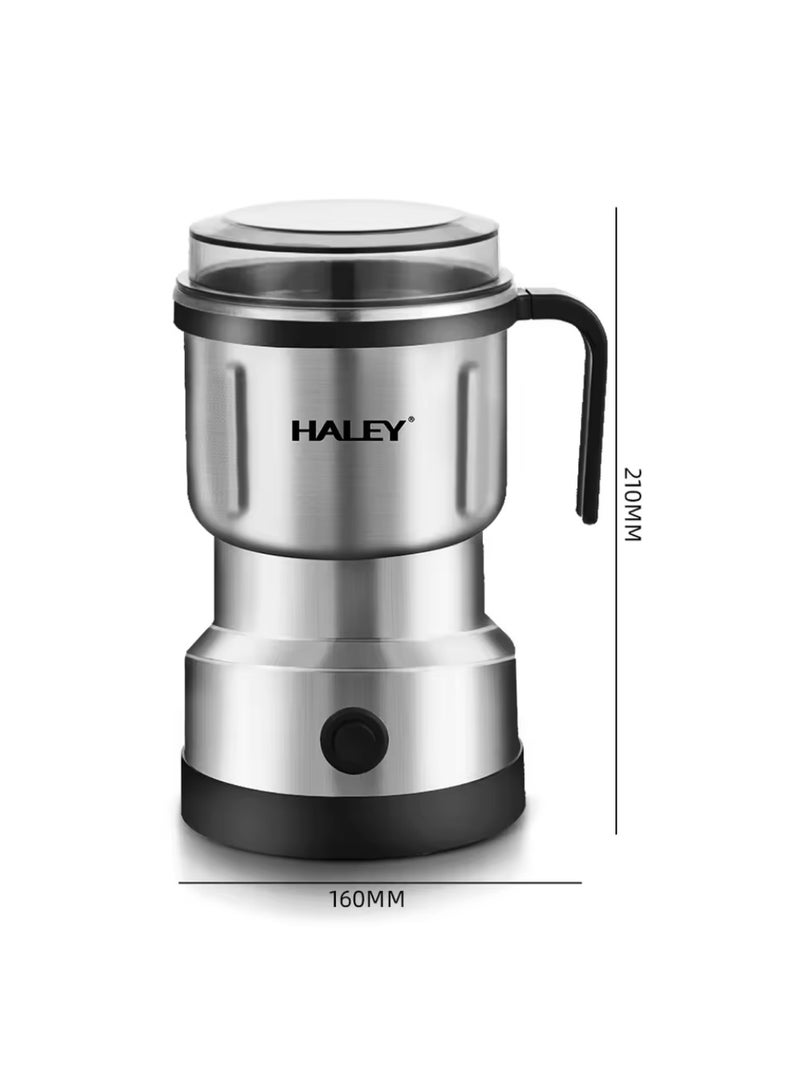 Haley مطحنة حبوب قهوة كهربائية محمولة متعددة الوظائف من الفولاذ المقاوم للصدأ بقدرة 300 وات - Image 2
