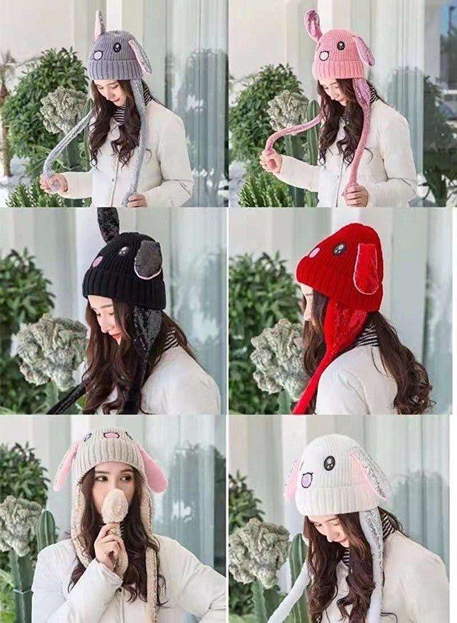 JMP Moving Ear Cap for Girls | Winter Cap | Ears Moves | Rabbit Ears | Plush Wool (Special for Winters) (Grey) - Image 3