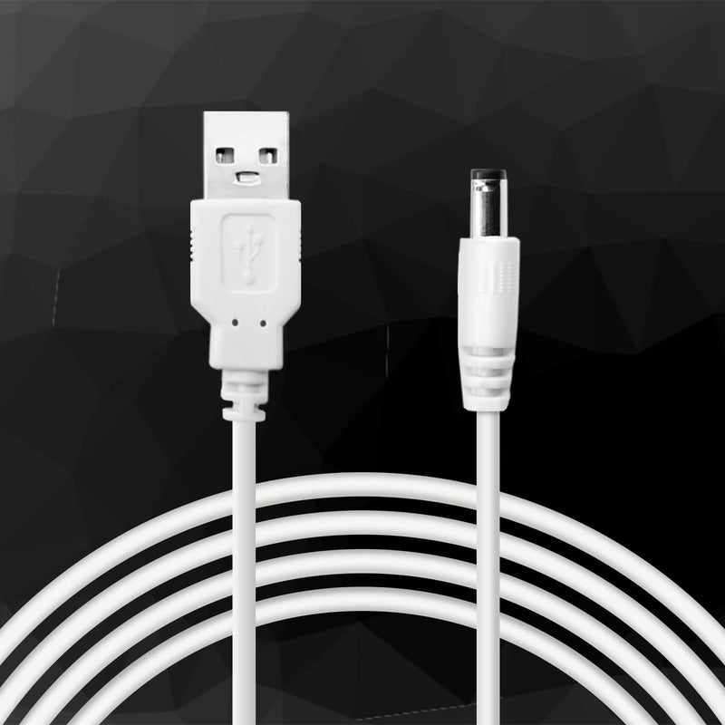 BOEEA 5V DC Power Cord Replacement Charger, USB to DC Plug Charging Cord with 9 Connectors Adapters for Moon Lamp, Massage Wand, Router, LED Light,Speaker and More Devices (White) - Image 2