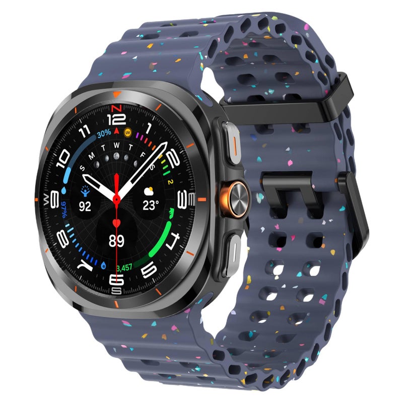 Adjustable Silicone Sport Smartwatch Band Compatible with Samsung Galaxy Watch 7 with Fit Soft Strap and Quick Daily Replacement Blue - Image 1