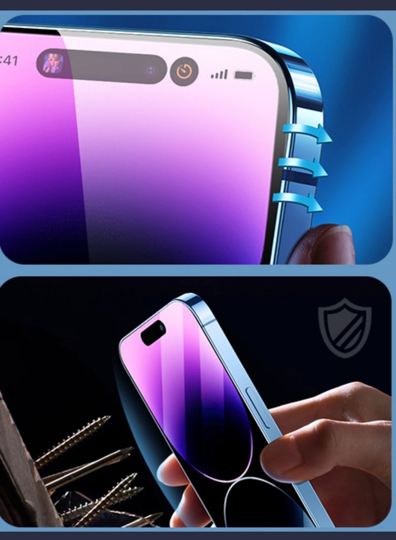 BORTONY Tempered Glass Screen Protector for 14 Pro Max 6.7 Inch Easy Installation Bubble Free HD Clear Scratch Resistant Anti-Fingerprint Full Screen Coverage Comaptible with Apple iPhone 14 Pro Max - Image 3