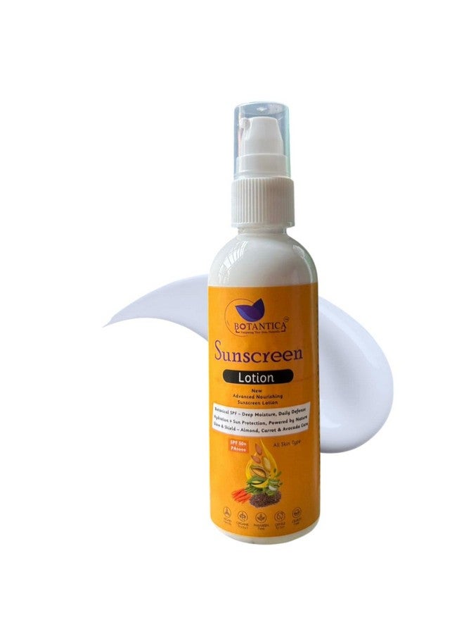 BOTANTICA Herbals Almond Avocado & Carrot Sunscream with SPF 50+++ | UVA|UVB & IRA Protector| Protects from Harmful UV rays and prevents tanning-(100 gm) Pack of 1|Youthfull Skin|Reduce Age Spot|Recuce Blemishes|Carrot Extract|Vitamin E|All Skin Type|AloeVera Extract|Anti Ageing Effect - Image 1