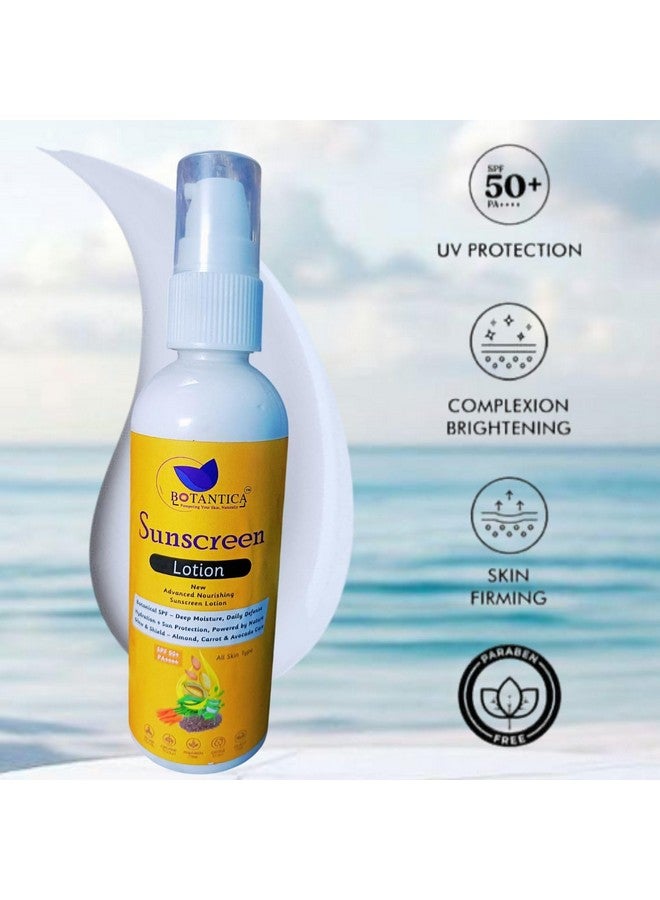 BOTANTICA Herbals Almond Avocado & Carrot Sunscream with SPF 50+++ | UVA|UVB & IRA Protector| Protects from Harmful UV rays and prevents tanning-(100 gm) Pack of 1|Youthfull Skin|Reduce Age Spot|Recuce Blemishes|Carrot Extract|Vitamin E|All Skin Type|AloeVera Extract|Anti Ageing Effect - Image 5