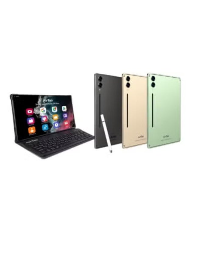 AIR TAB S10 Ultra Smart Tablet 10.1-Inch Android 13, 16GB RAM, 1TB Storage, Quad-Core Processor, Dual SIM 4G LTE, Wi-Fi, Touch Pen & Keyboard Included, Slim Design, Long Battery Life for Study, Work & Entertainment – Gold - Image 1