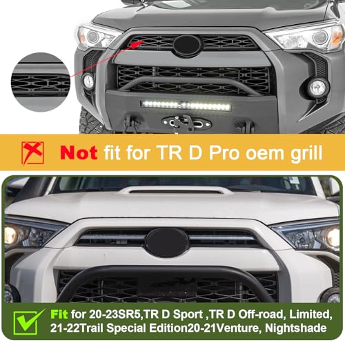 BreTrewri Led Grill Grille Light for 2021 2022 2023 2024 Toyota 4Runner Sr5 Limited TRD-pro Sport Off-Road Front Raptor Lights for Toyota 4Runner Emblems (Amber Lights+Emblems) - Image 3