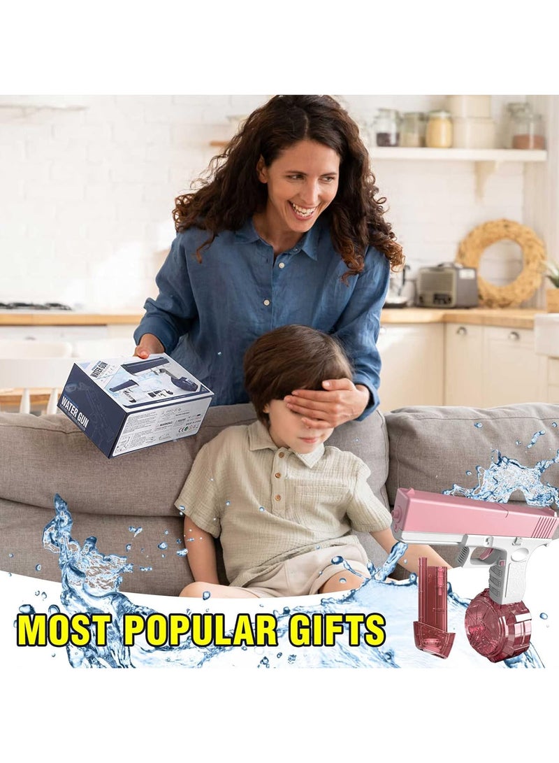 مسدس مياه NiceYlotos - مسدس مياه كهربائي بمدى طويل 32 قدمًا، مسدسات رش عالية الضغط، مسدس مياه عالي السعة ومسدسات مياه للبالغين والأطفال (مسدس الماء الزهري) - Image 4