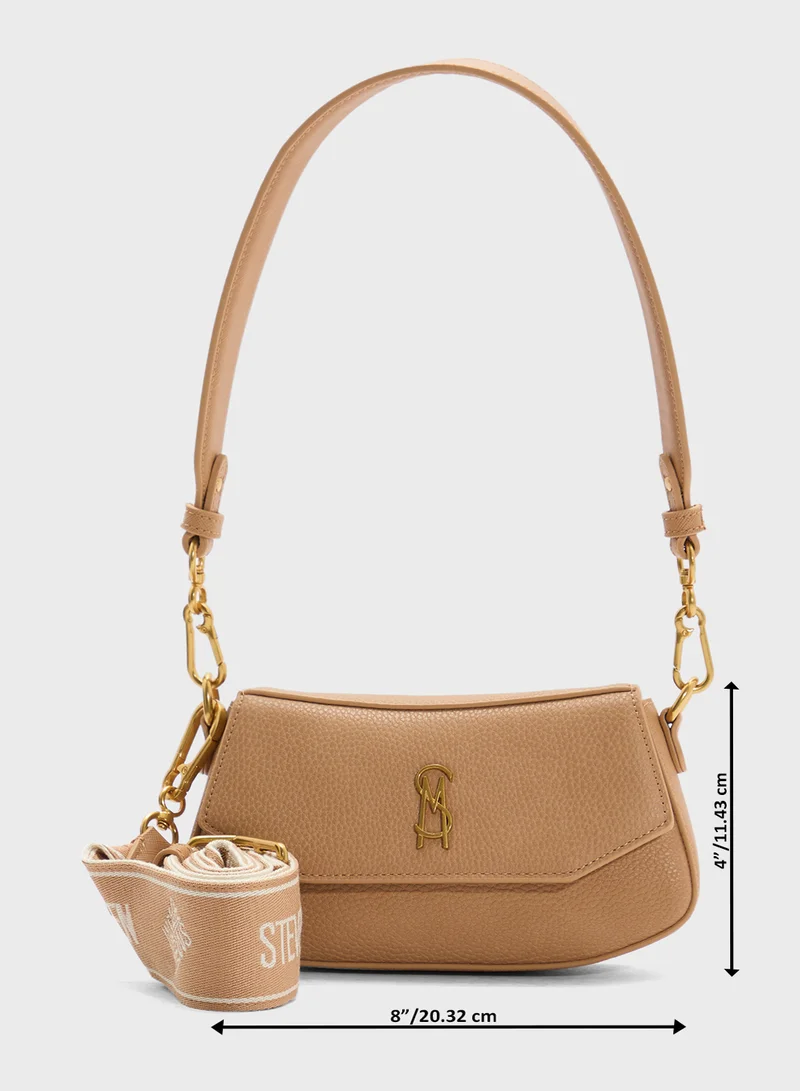 STEVE MADDEN Btaiga Logo Detail Flapover Crossbody Bag