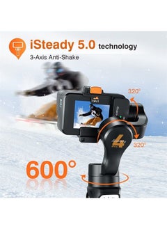 hohem مثبت ثلاثي المحاور لكاميرا Gopro Hero 11/10/9، مثبت محمول لكاميرا Gopro لتسجيل الفيديو، مقاوم للماء IPX4، تحكم بلوتوث، متوافق مع كاميرا Osmo، كاميرا YI، Insta360، hohem iSteady Pro4  - Image 2
