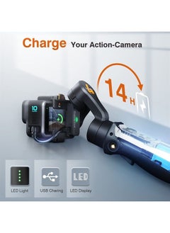hohem مثبت ثلاثي المحاور لكاميرا Gopro Hero 11/10/9، مثبت محمول لكاميرا Gopro لتسجيل الفيديو، مقاوم للماء IPX4، تحكم بلوتوث، متوافق مع كاميرا Osmo، كاميرا YI، Insta360، hohem iSteady Pro4  - Image 4