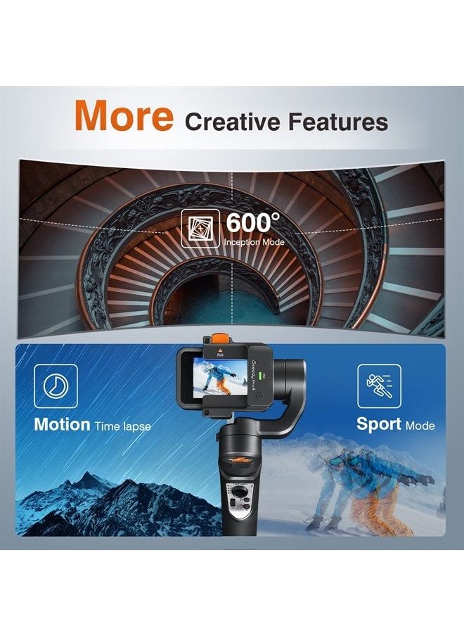 hohem - مثبت ثلاثي المحاور لكاميرا Gopro Hero 11/10/9، مثبت محمول لكاميرا Gopro لتسجيل الفيديو، مقاوم للماء IPX4، تحكم بلوتوث، متوافق مع كاميرا Osmo، كاميرا YI، Insta360، hohem iSteady Pro4 - Image 1