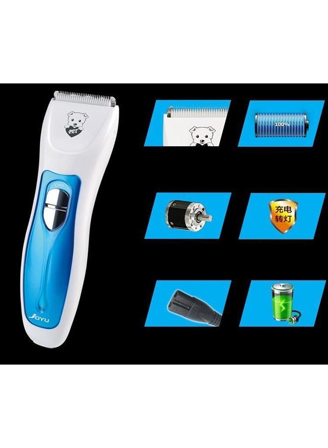 NIBEMINENT Rechargeable Cordless Pets Shaver White/Blue - Image 2