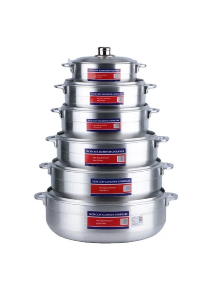 6-piece aluminum cookware set with heavy handle  - Image 1