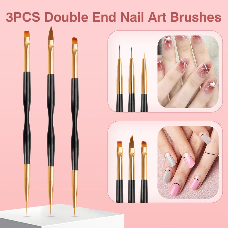 TOCOLES Nail Art Brushes 3PCS Nail Brush Set with Gel Polish Pens and Liner Brush for Home and Professional Salon Use - Image 5