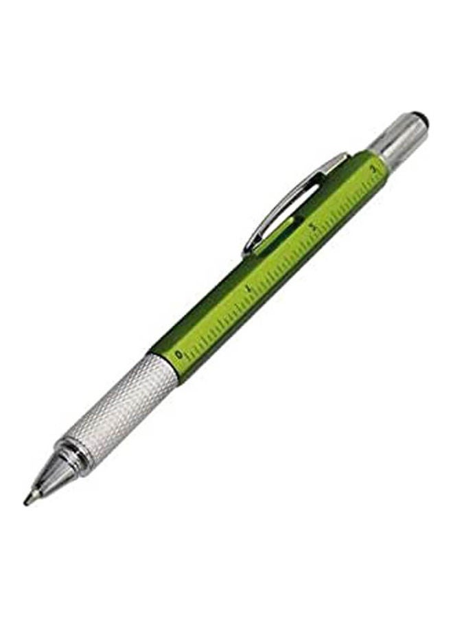 6 In 1 Multitasking Pen With RulerLevel Gauge Ballpoint Pen Stylus And Screw Drivers Green - Image 1