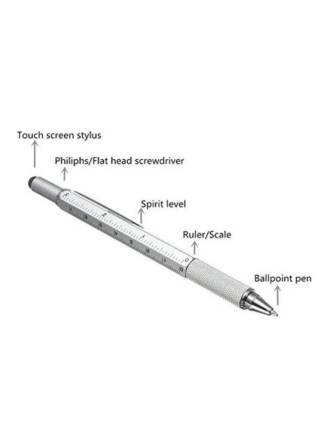 6 In 1 Multitasking Pen With RulerLevel Gauge Ballpoint Pen Stylus And Screw Drivers Green - Image 2